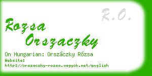 rozsa orszaczky business card
