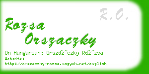 rozsa orszaczky business card